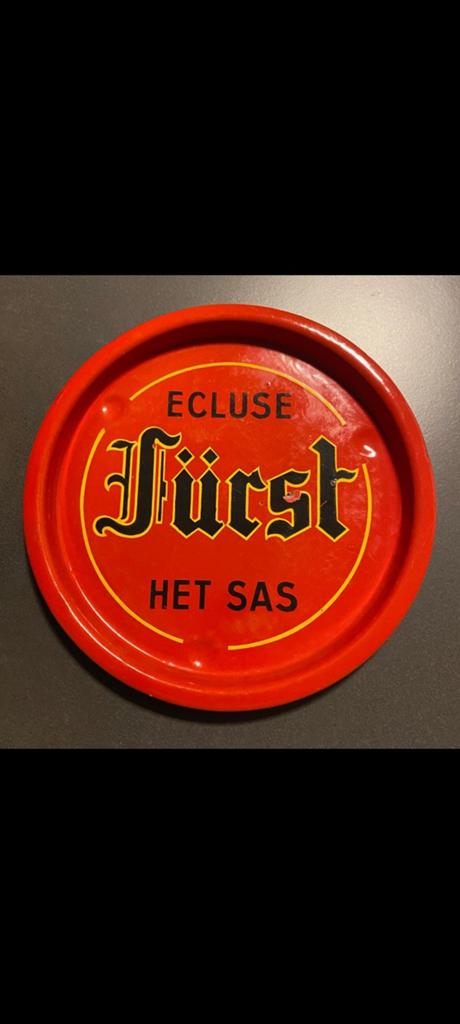 Ecluse furst het sas  emaille bierschotel, Verzamelen, Ophalen of Verzenden