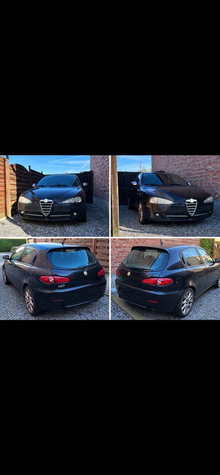 Alfa remeo 147 1.9  jtdm 115 pk, Auto's, Voorwielaandrijving, Stof, https://public.car-pass.be/recalls?lang=nl, Zwart