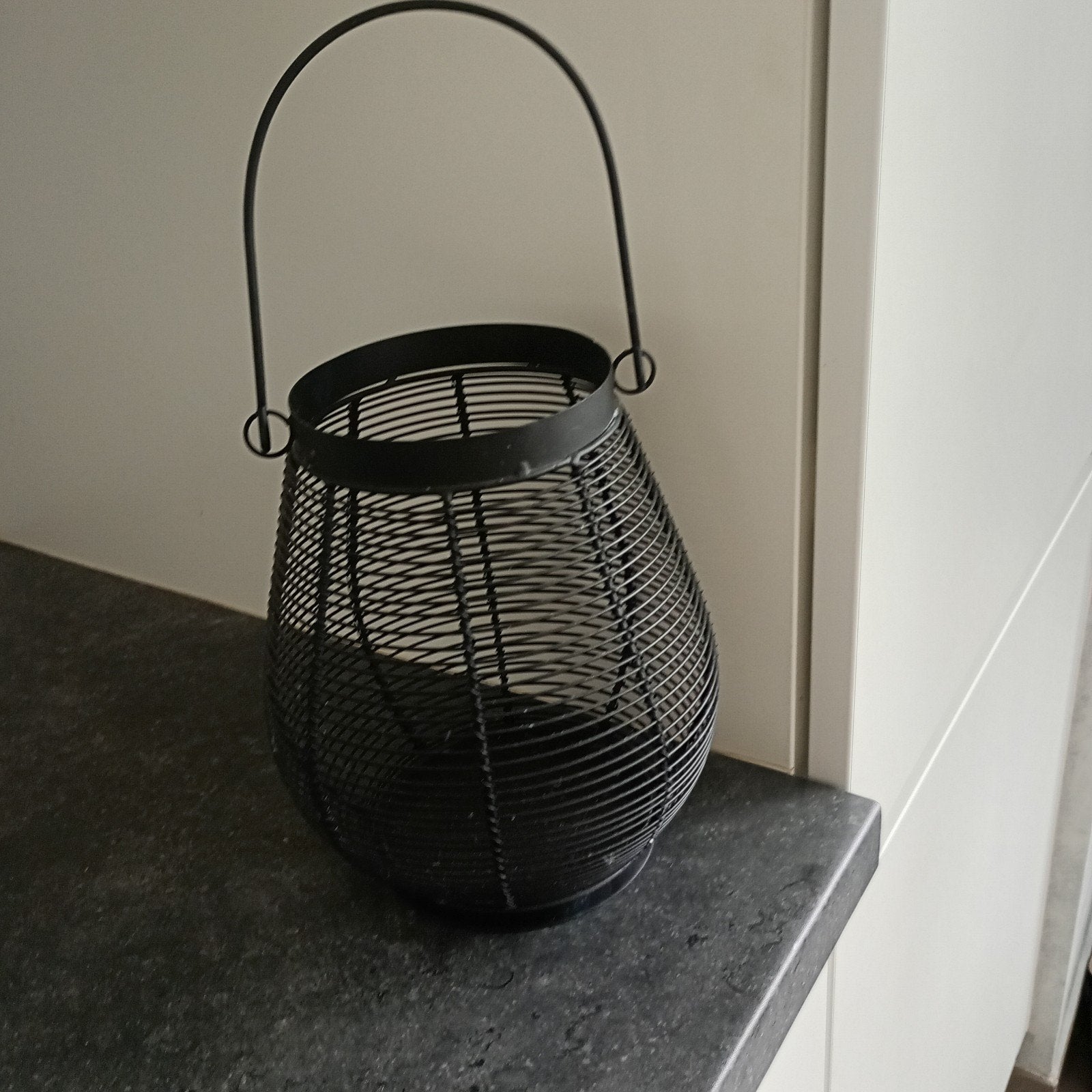 Kaarsen houder in zwart ijzer, Enlèvement, Noir