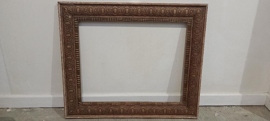 Cadre vide ancien Louis XVI bois doré – 50x41 cm, c33, Enlèvement, Utilisé, Bois, Doré