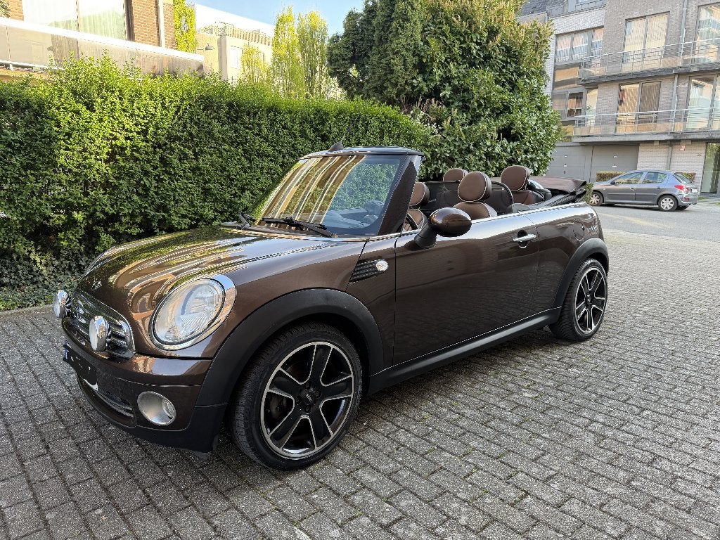 Mini Cabriolet 1.6 benzine, lederen airco-velgen, enz., Sound system, Leder, Bedrijf, Handgeschakeld