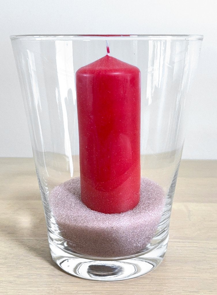 Decoratiestuk vaas met Bolsius Essentials kaars en kleurzand, Verre, Enlèvement, Autres types, 25 cm