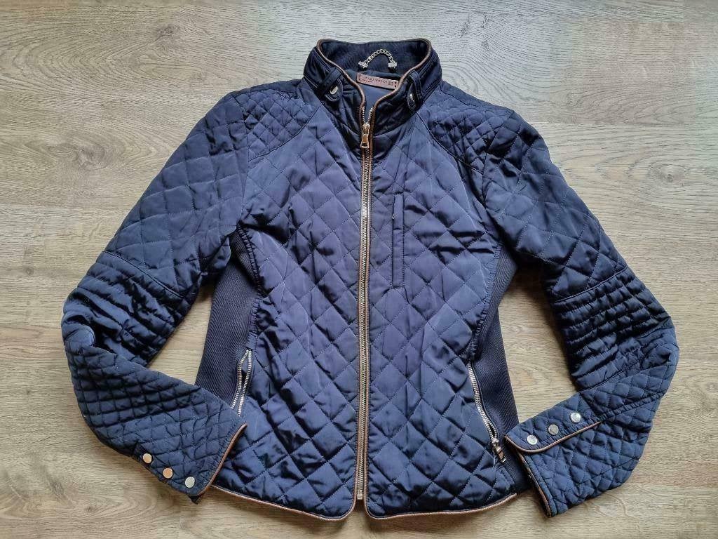 blauwe jas van ZARA maat smal - medium - GRATIS, Blauw, Ophalen of Verzenden, Maat 36 (S), Gedragen