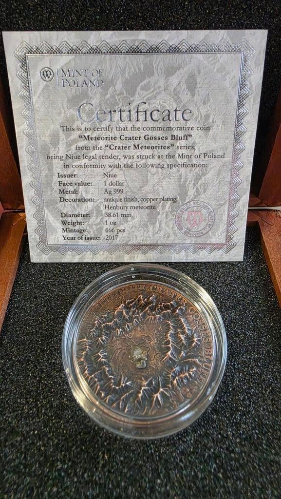 Pièce en argent - Météorite 666 Exp *, Postzegels en Munten, Edelmetalen en Baren, Koper