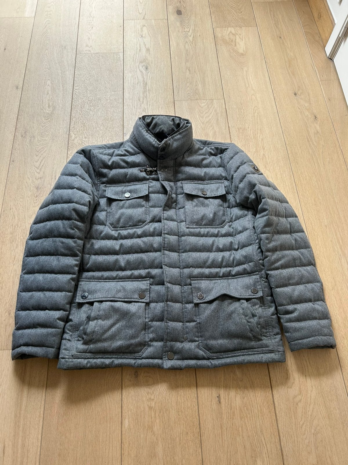 Lichtgrijze winterjas, Kleding | Heren, Ophalen, Gedragen, Maat 56/58 (XL), Grijs
