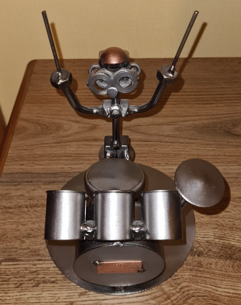 Hinz & Kunst metalen drummer met drumstel, Antiek en Kunst, Ophalen, Metaal