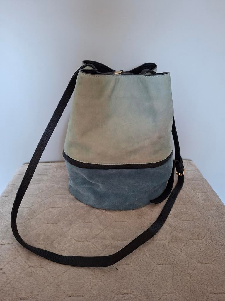 Lederen handtas van Neuville, Enlèvement, Utilisé, Bleu, Cuir