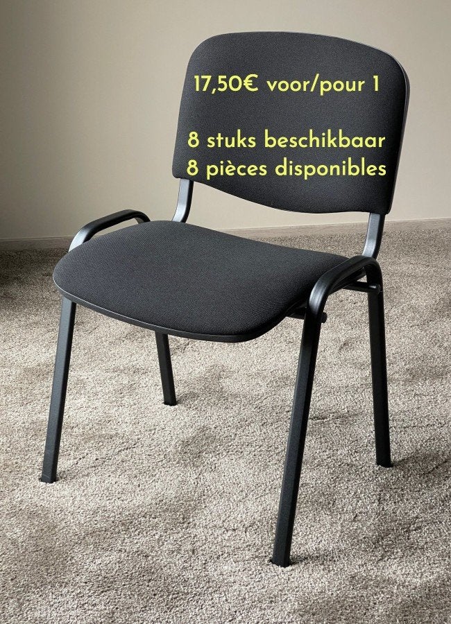 Stoel (vergaderen, wachtzaal, bezoek, ...), Huis en Inrichting, Ophalen, Zwart, Zo goed als nieuw, Eén