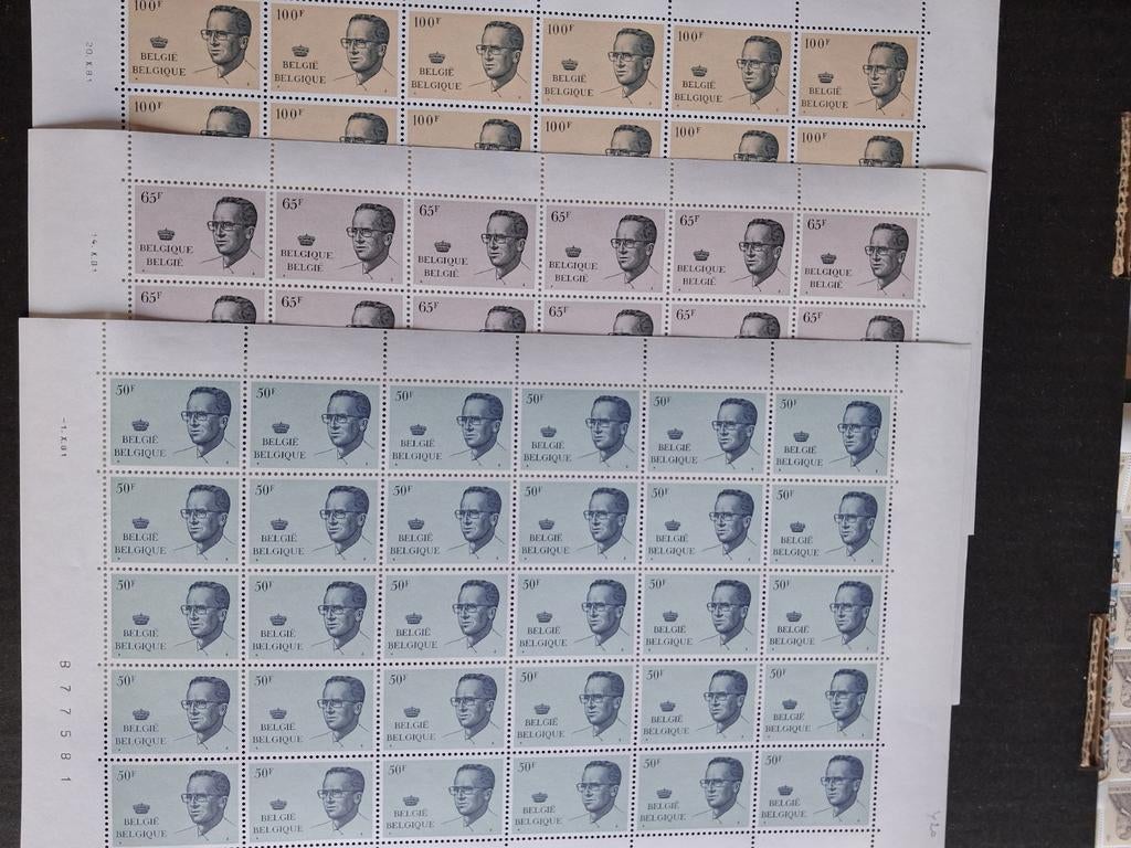 2022/24** Z.M Koning Boudewijn I volledige vellen 5.11.1981, Verzenden, Koninklijk huis, Orginele gom, Zonder stempel