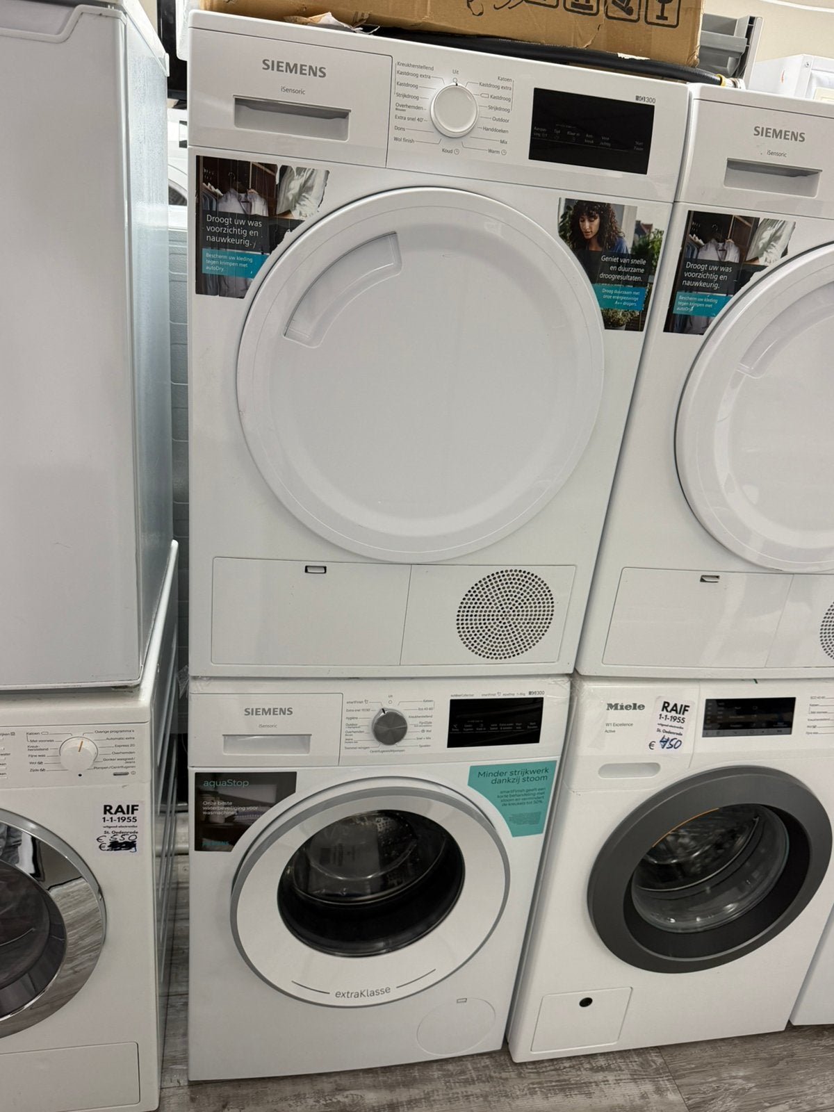 Siemens IQ300 Wasmachine en Droger Set Zo Goed Als Nieuw, Anti-kreukfase, 8 tot 10 kg, Ophalen of Verzenden, Zo goed als nieuw