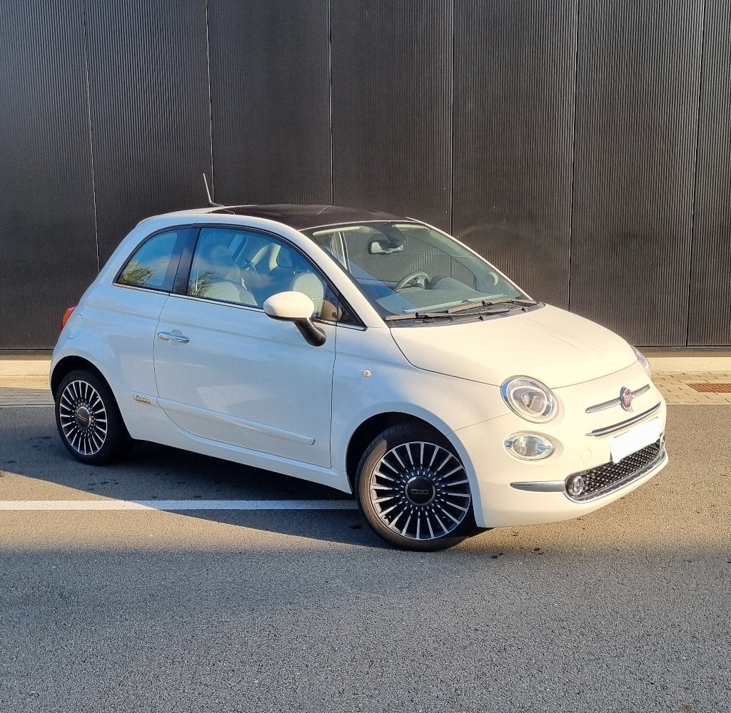 Fiat 500 Full option Pano/Leer/Navi/Airco etc, Autos, Cuir, Euro 6, Entreprise, Noir