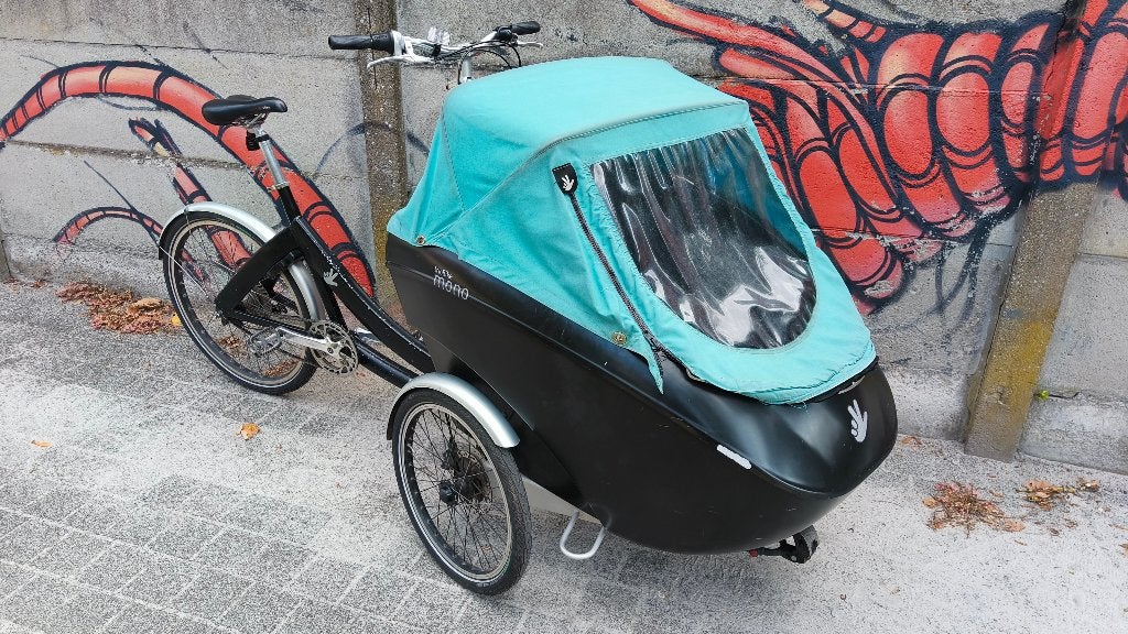 Mooie Triobike Mono bakfiets (niet-elektrisch), Gebruikt, Huif, 2 kinderen, Schijfrem