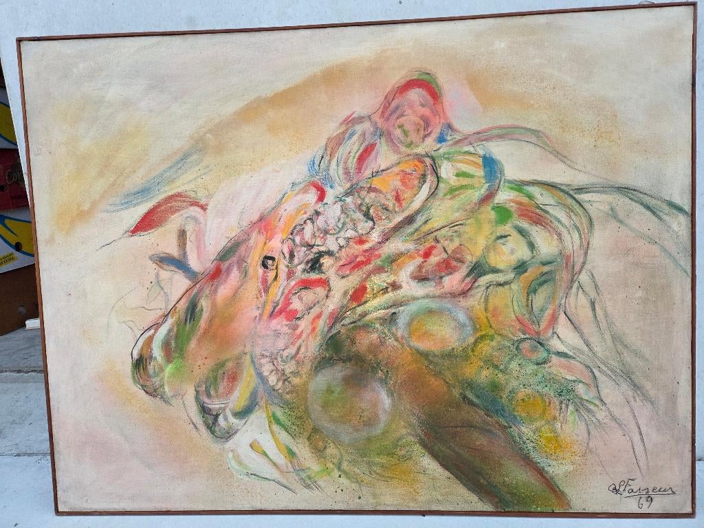 L Fasseur: schilderij: "Bloemen", Enlèvement