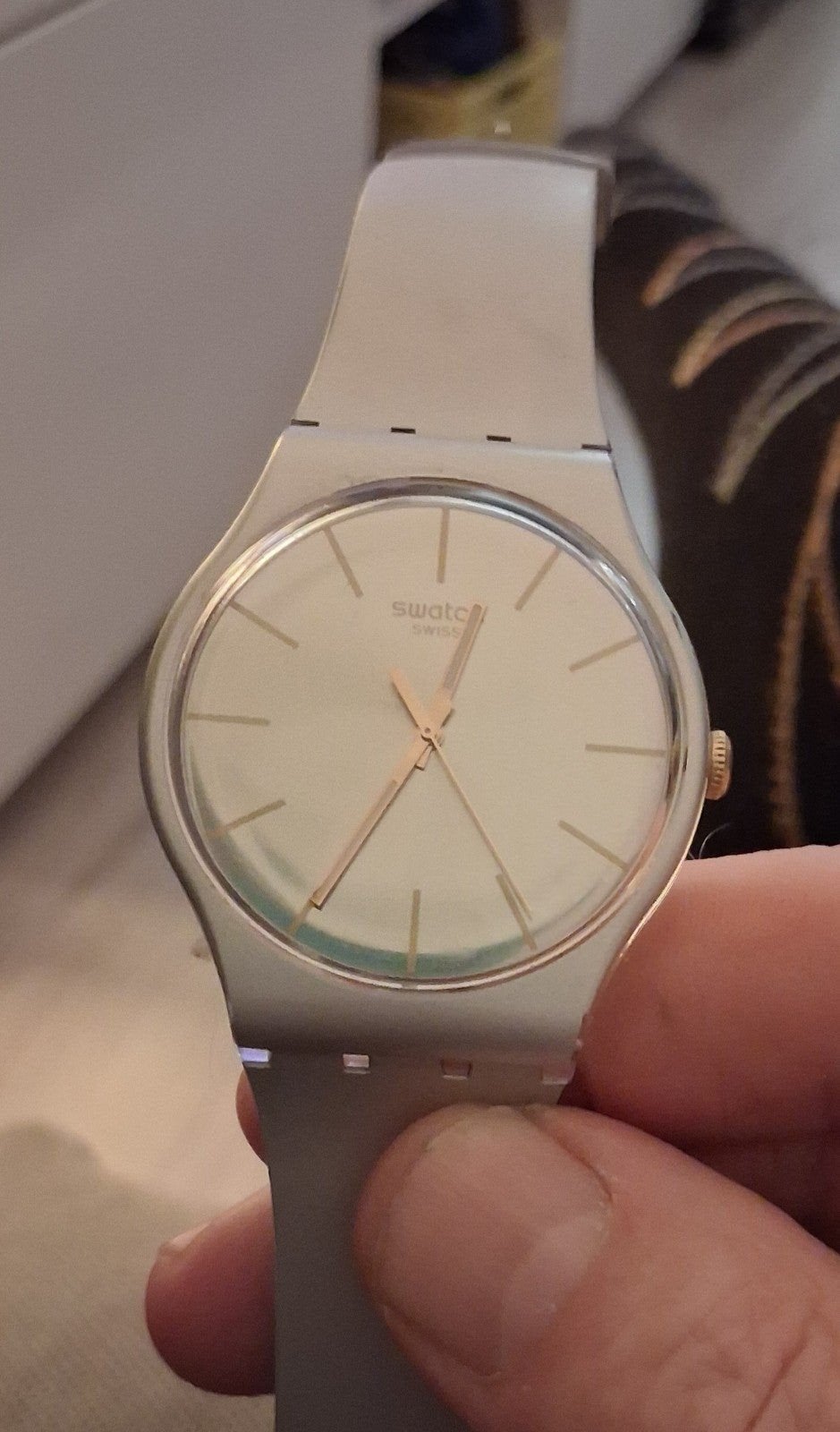 vintage Swatch heren horloge van circa 1998 werkt goed, Overige merken, Overige materialen, Met bandje, Polshorloge