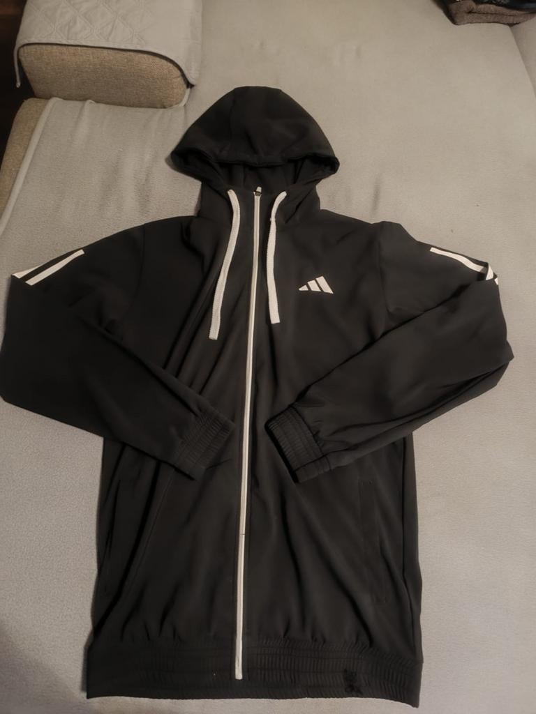 adidas Essentials 3-Stripes French Terry Ritshoodie, Kleding | Heren, Truien en Vesten, Zo goed als nieuw, Maat 48/50 (M), Zwart