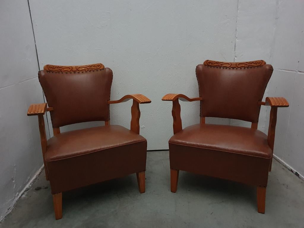 Ensemble de deux chaises vintage en très bon état, Maison & Meubles, Fauteuils, Enlèvement