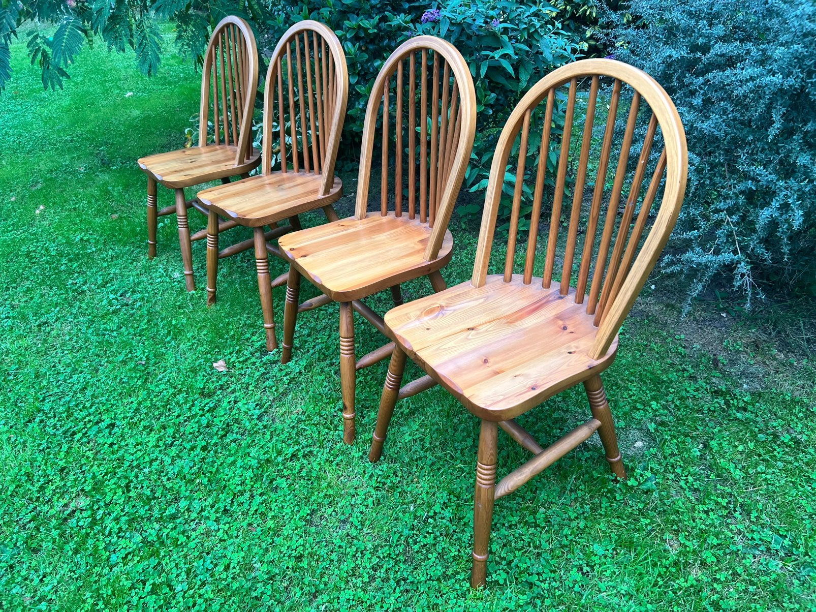 Chaises en pin Windsor 4x, Enlèvement, Comme neuf, Bois