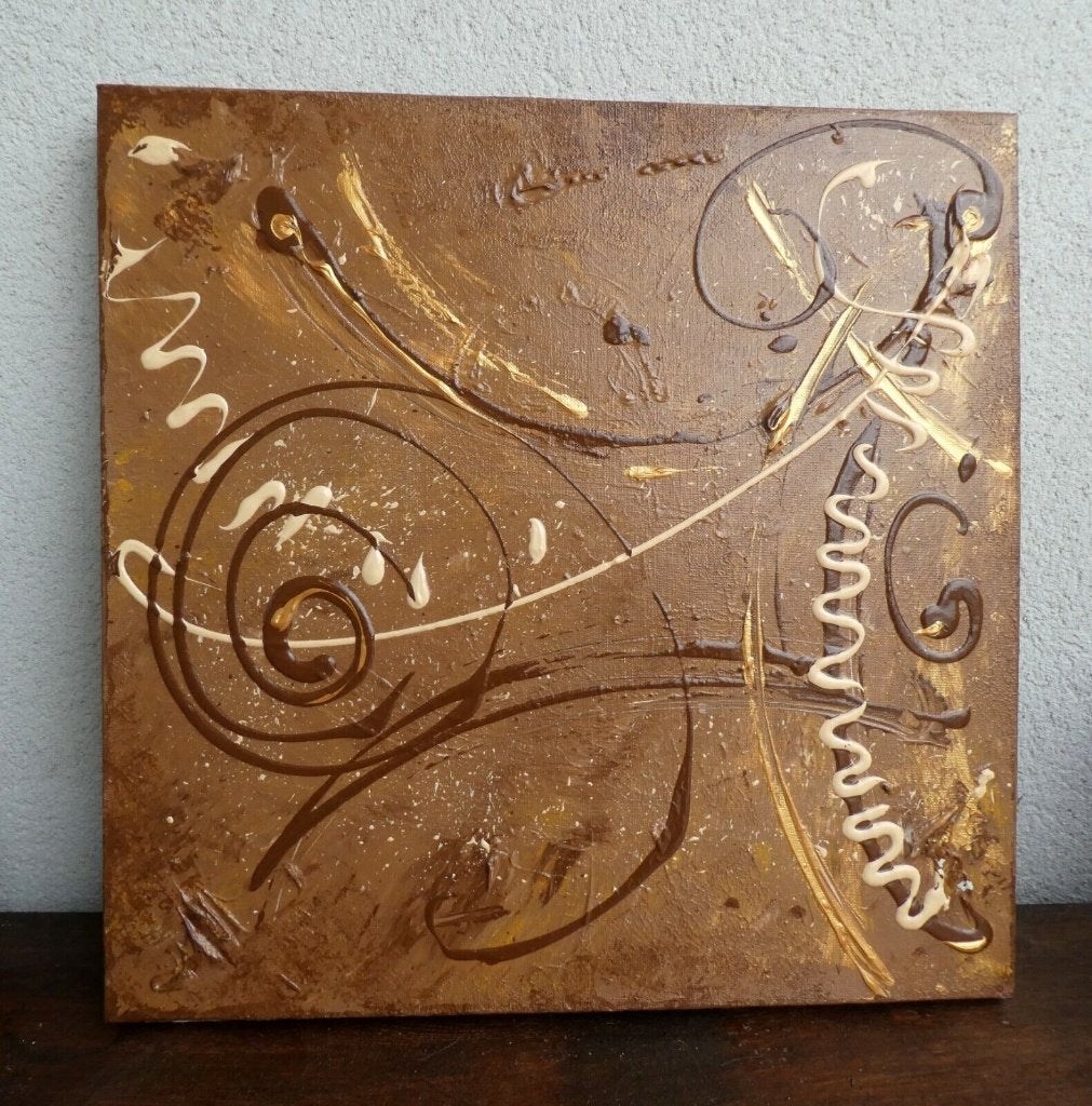 Toile originale 50*50 cm, Enlèvement ou Envoi, Bois