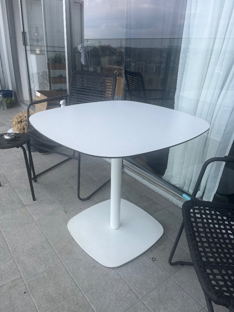 Witte tafel, Huis en Inrichting, Ophalen, 50 tot 100 cm, Vierkant, Tot twee personen