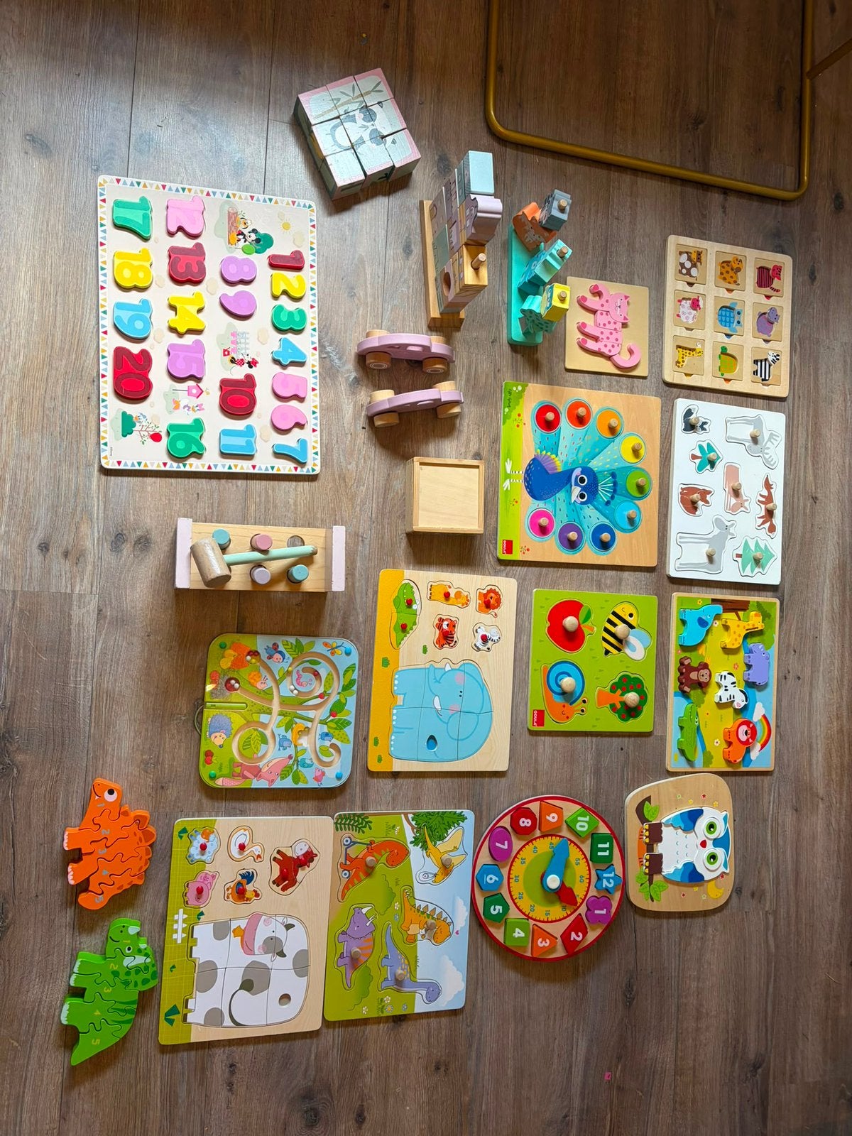 Houten babyspeelgoed + puzzels, Ophalen, Zo goed als nieuw