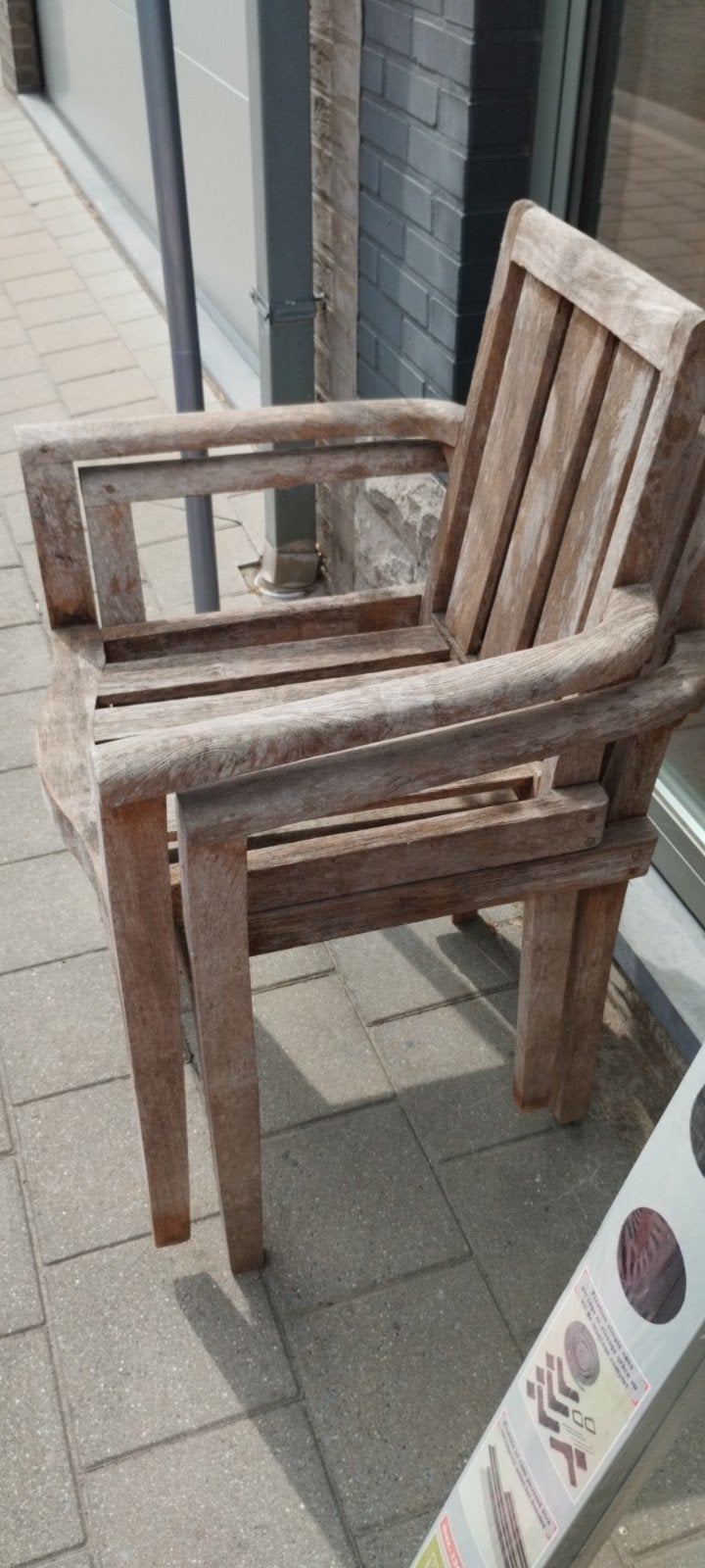 twee tuinstoelen in teak, Tuin en Terras, Ophalen, Gebruikt, Hout, Stapelbaar