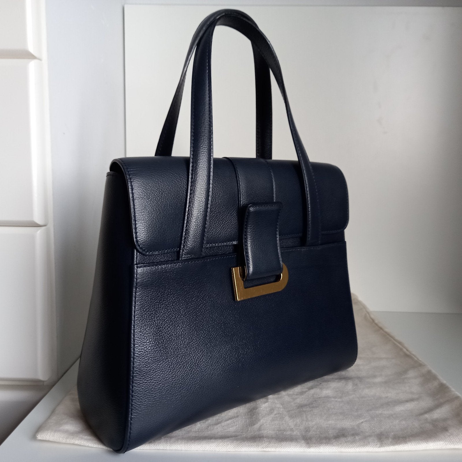 Sac à main Delvaux, Enlèvement ou Envoi, Comme neuf, Bleu, Sac à main