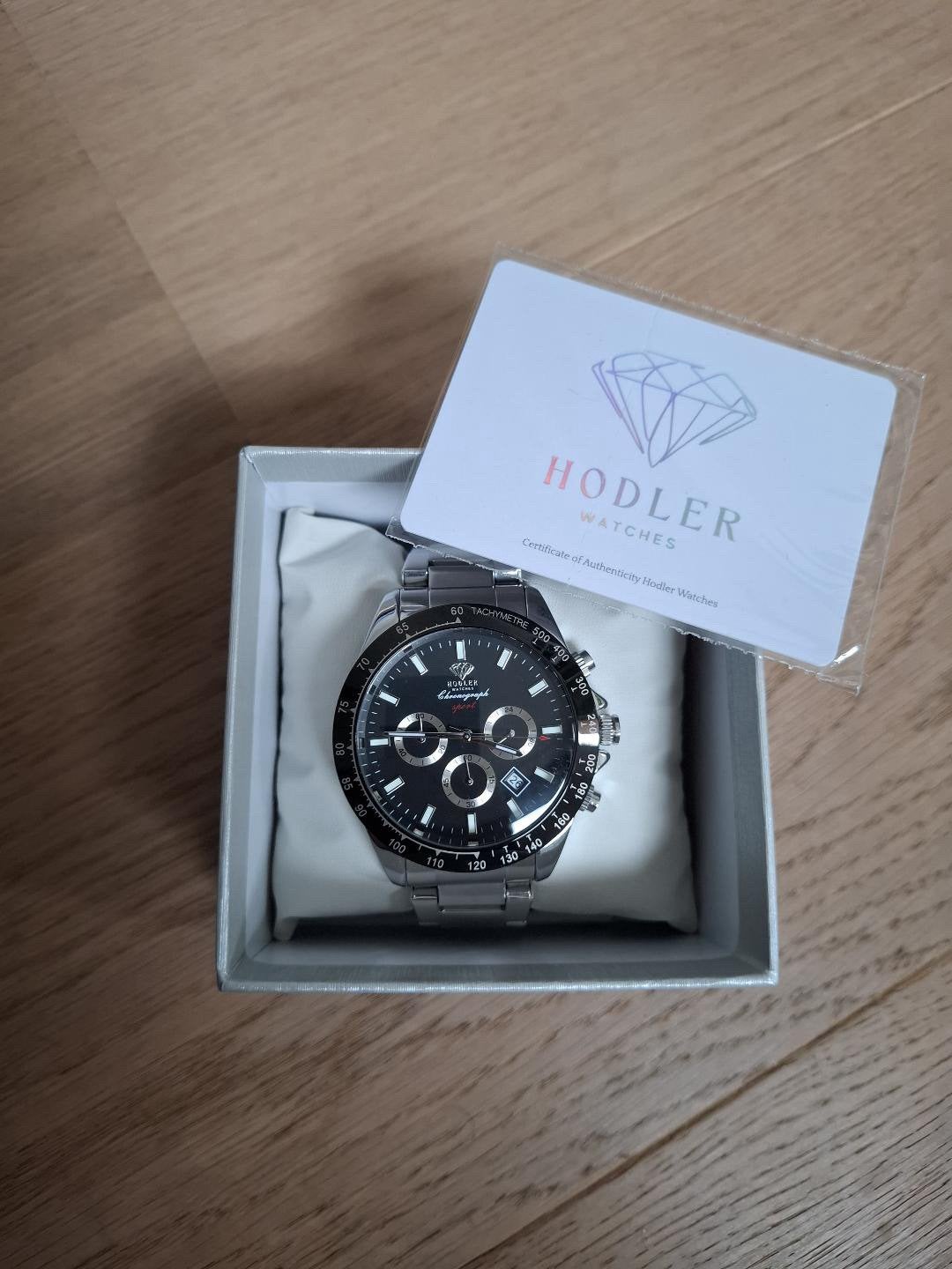Hodler Zenith - black horloge met echtheidscertificaat, Handtassen en Accessoires, Horloges | Heren, Ophalen of Verzenden, Nieuw