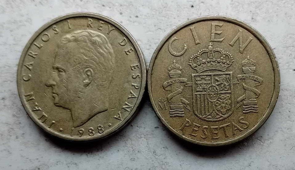 Cien pesetas 1988 / Juan Carlos I, Ophalen of Verzenden, Losse munt