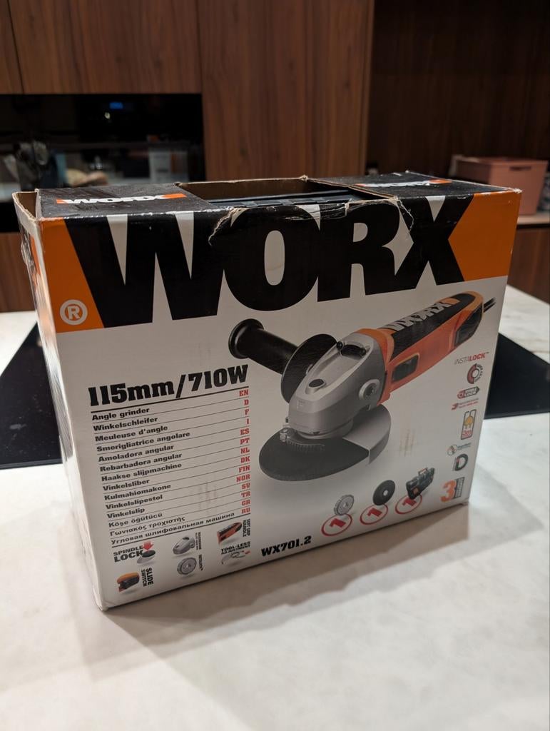 Worx WX701.2 haakse slijpmachine 115mm 710W – NIEUW, nooit g, Doe-het-zelf en Bouw, Ophalen
