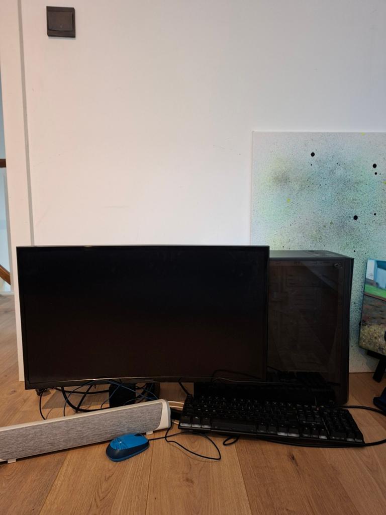 Ps met scherm en toebehoren, Computers en Software, Monitoren, Ophalen, Gebruikt