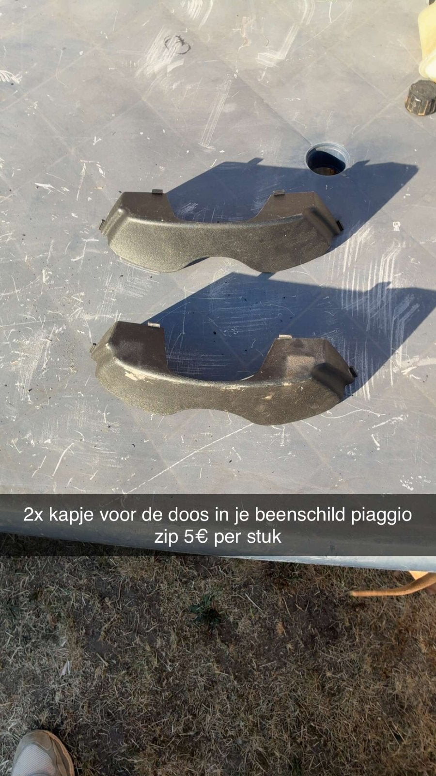 Piaggio zip kap opbergruimte, Ophalen