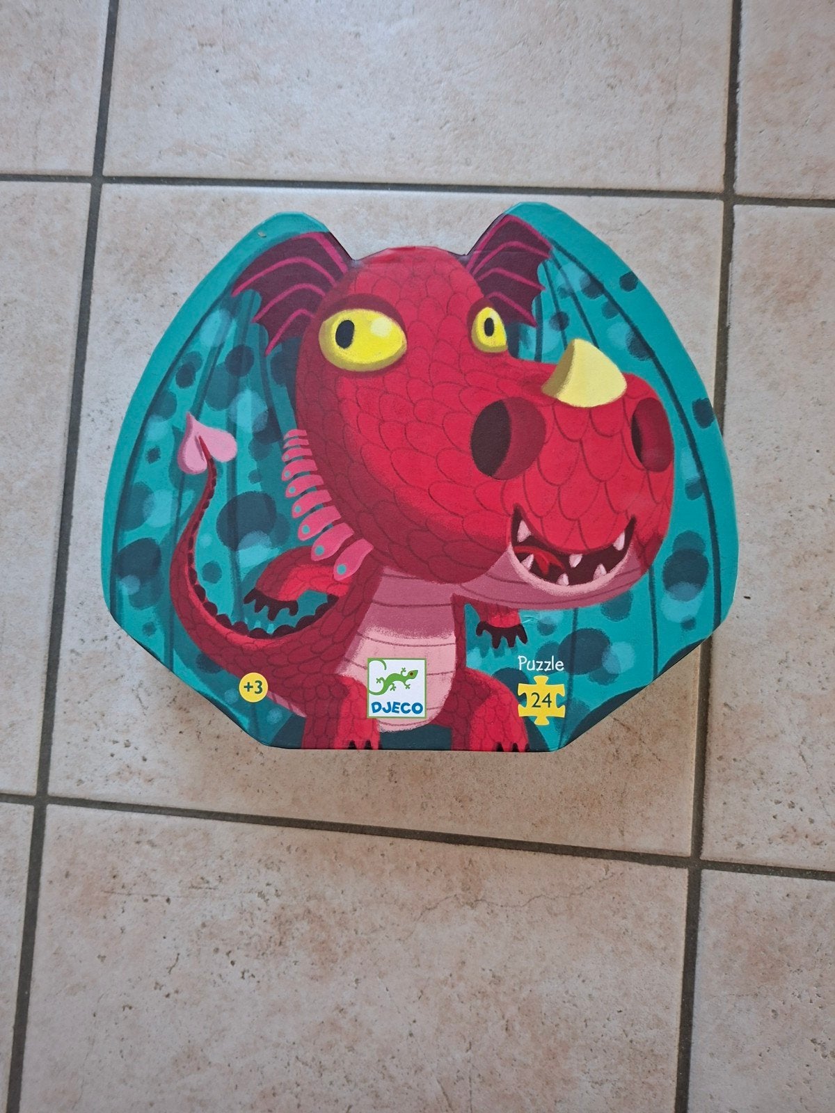 puzzle djeco dragon 24 pièces, Enlèvement, Utilisé, 2 à 4 ans