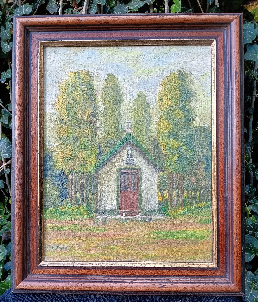 Schilderij - Tuimelaarskapel van Zele, Antiek en Kunst, Ophalen, Gesigneerd