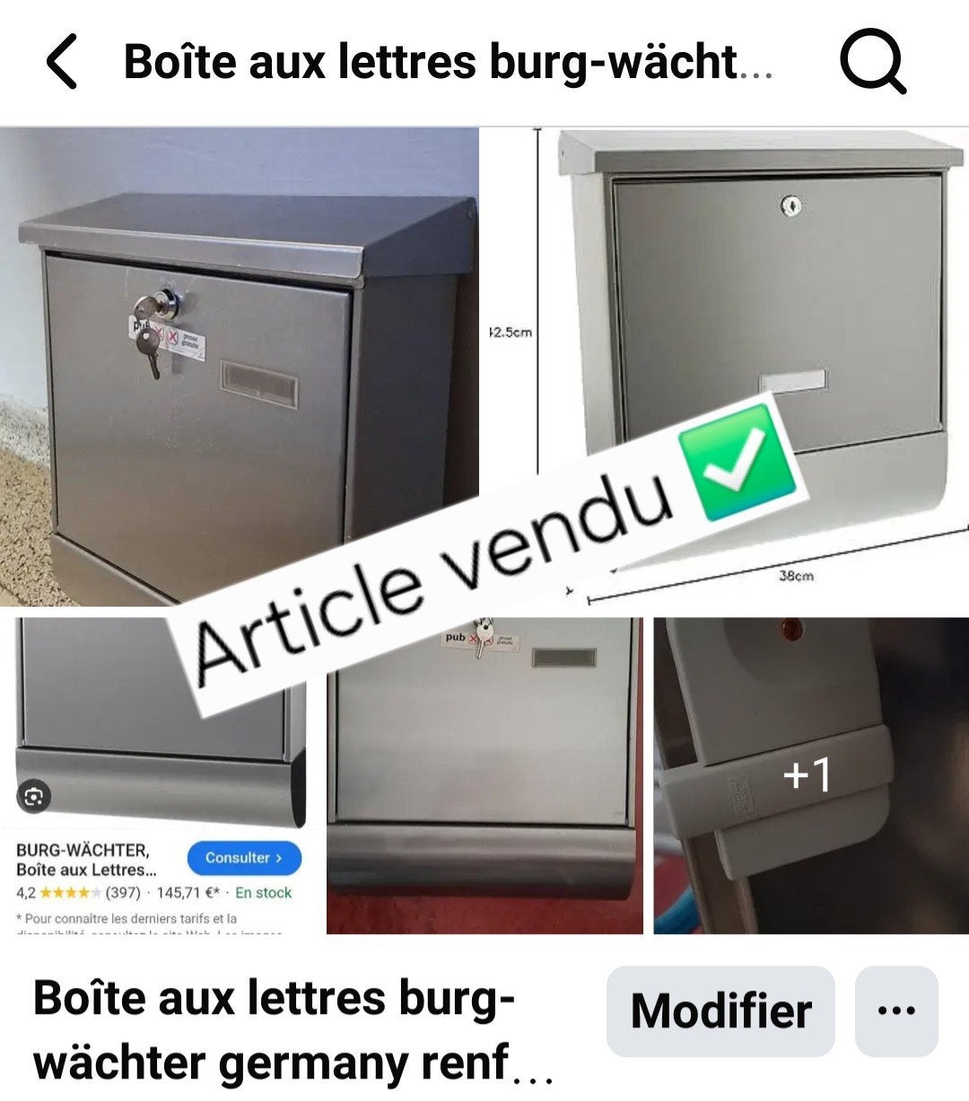 Boîte aux lettres burgwächter germany / Article vendu ✅️, Ophalen, Gebruikt, Aluminium, Wandbrievenbus