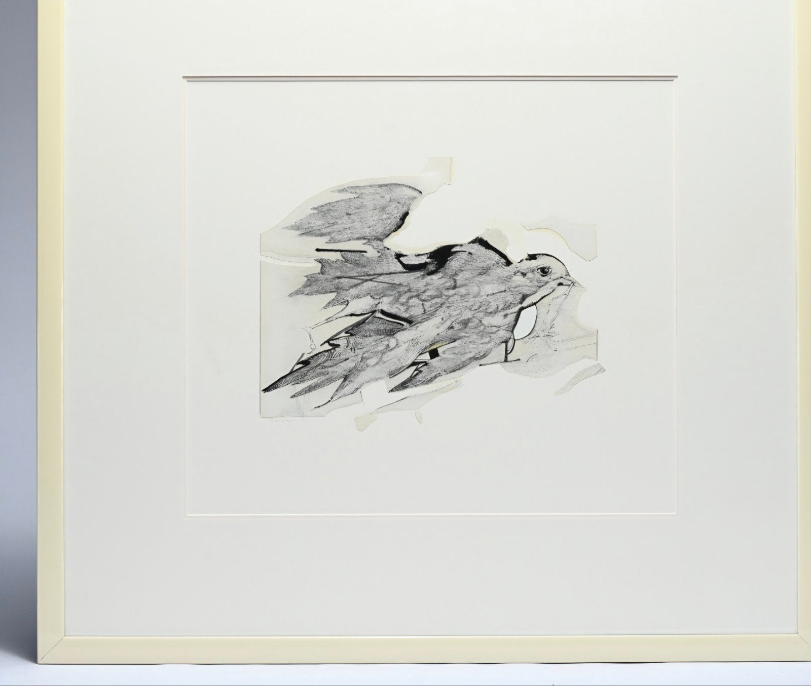 LANDUYT Octave "Eén vogel is met ons bezig" collage en inkt, Ophalen, Collage