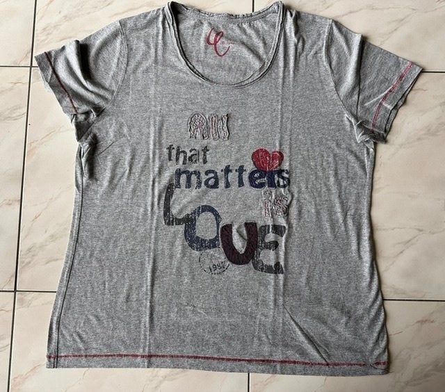 t-shirt Ulla Popken taille 46/48 (nr7595), Gris, Enlèvement ou Envoi, Ulla Popken, Chemise ou Top