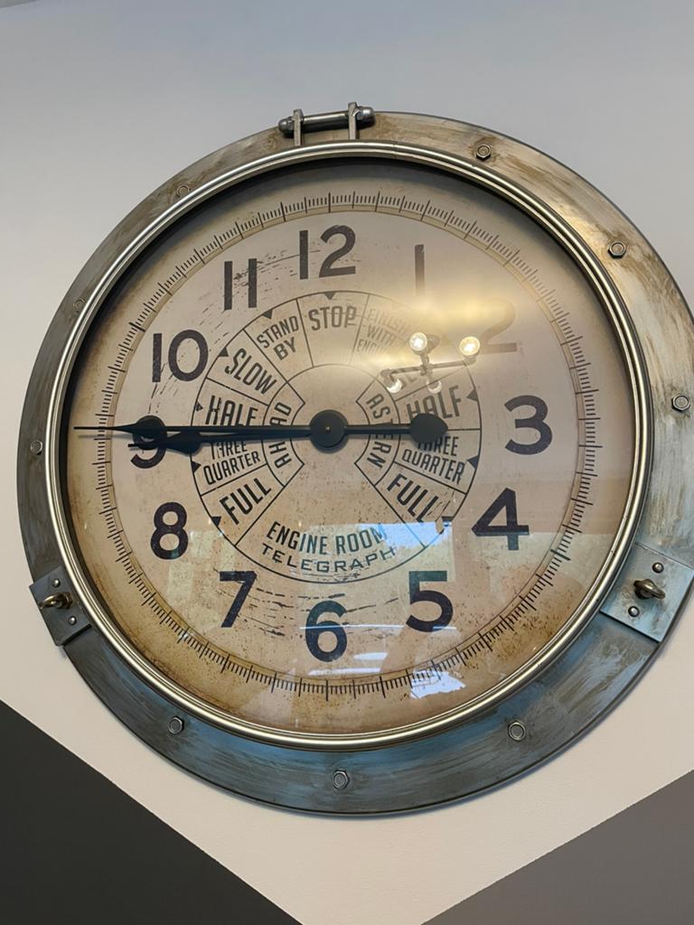 Horloge murale types industriel / bateau, Huis en Inrichting, Woonaccessoires | Klokken, Ophalen, Zo goed als nieuw, Wandklok