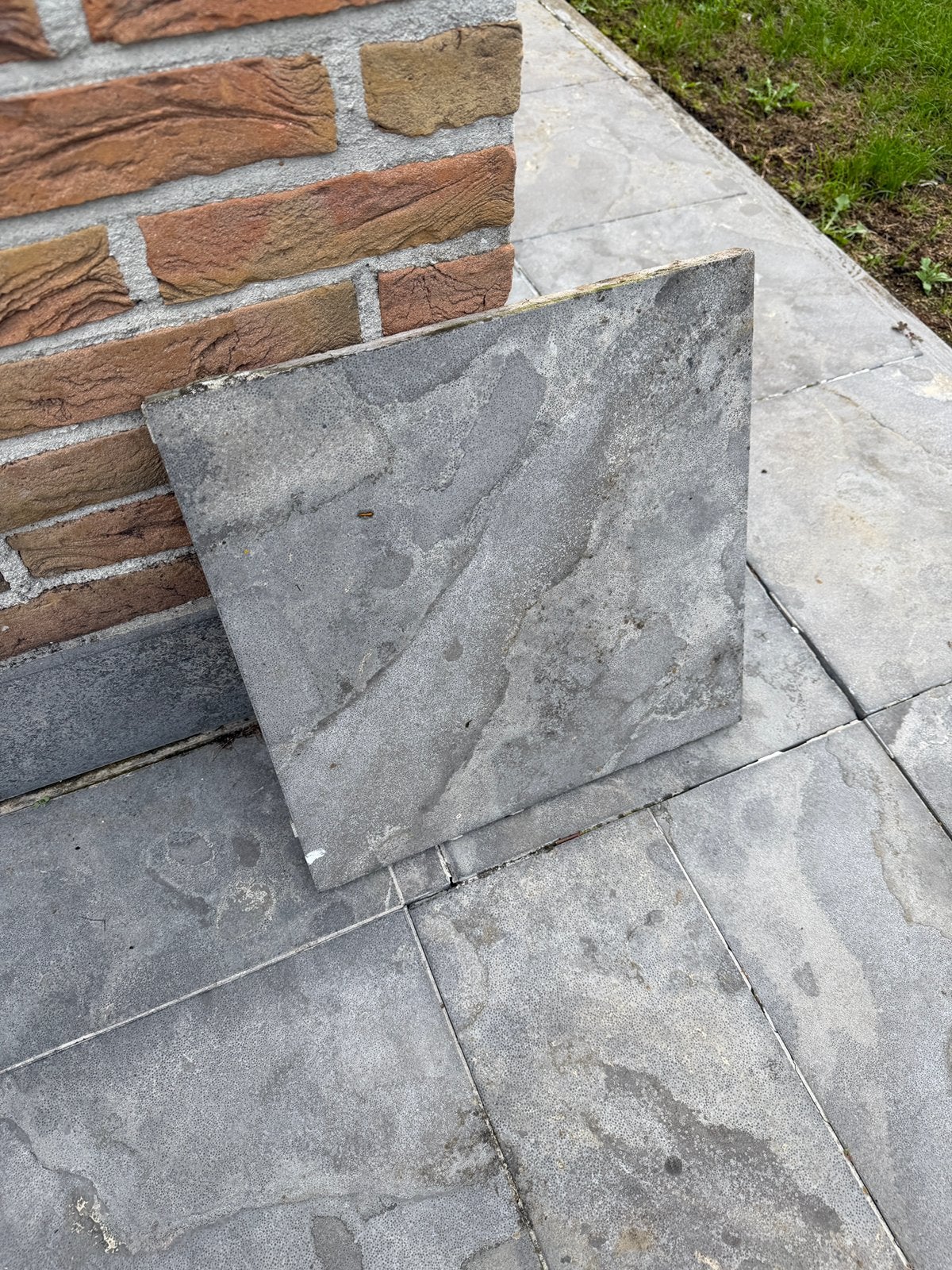 +-1000 stuks Chinese blauwe hardsteen 40 x 40 cm, Ophalen, Gebruikt, Natuursteen, 10 m² of meer
