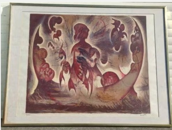 lithographie signe charles delporte, Antiquités & Art, Enlèvement ou Envoi, Lithographie