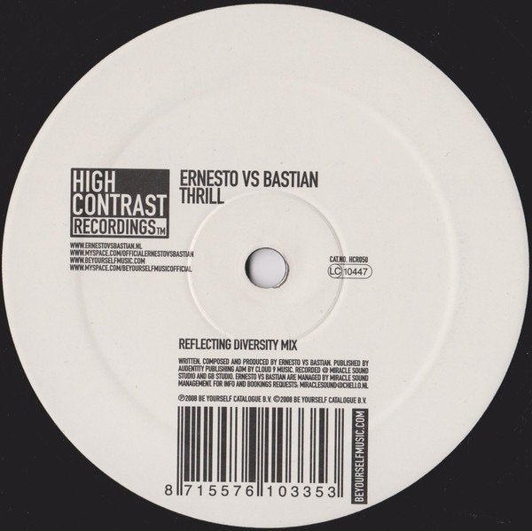 Ernesto Vs Bastian* ‎– Thrill, Gebruikt, Trance, Ophalen of Verzenden, EP