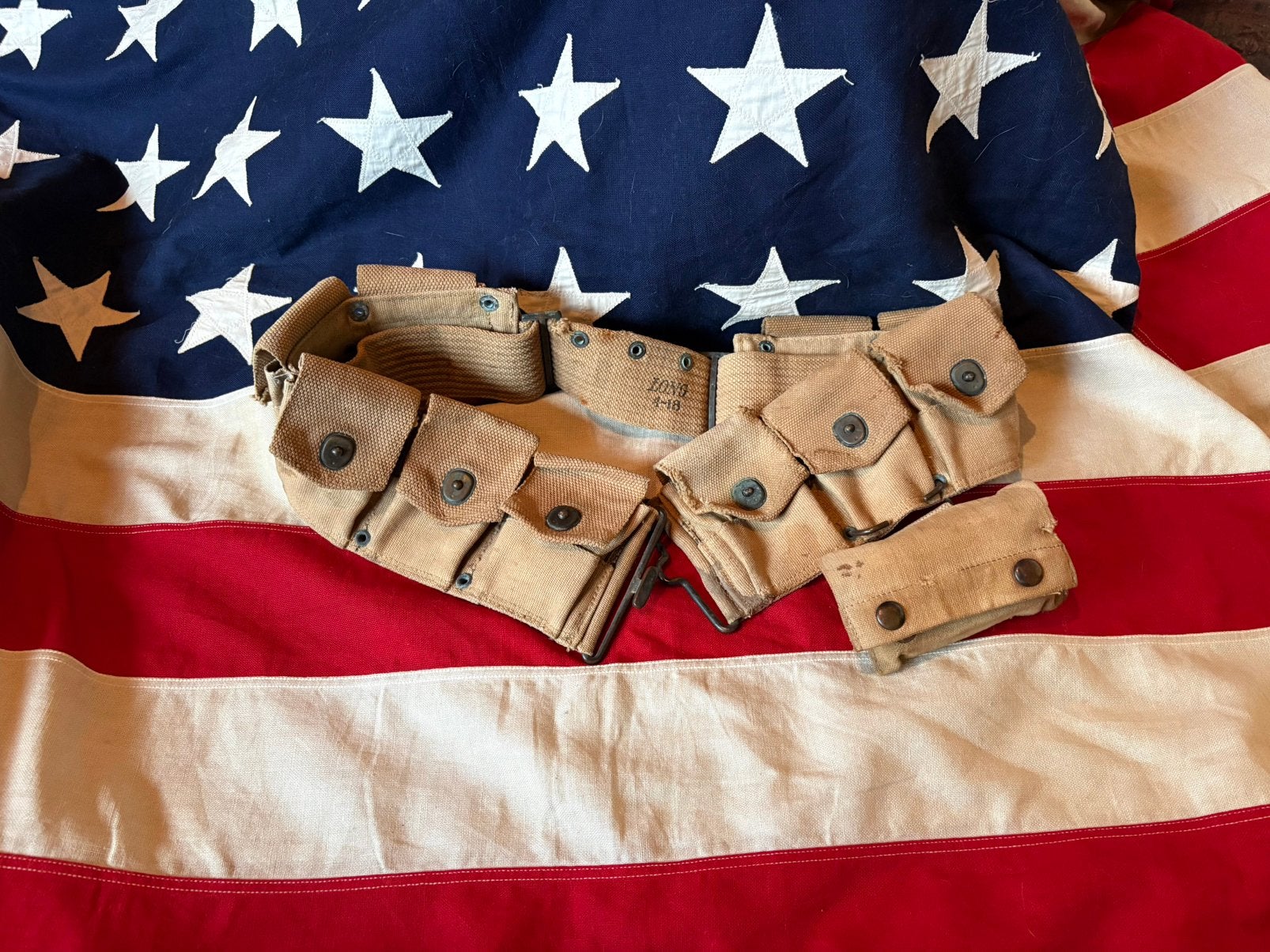 US WW1-WW2 M1910 belt, Collections, Enlèvement ou Envoi
