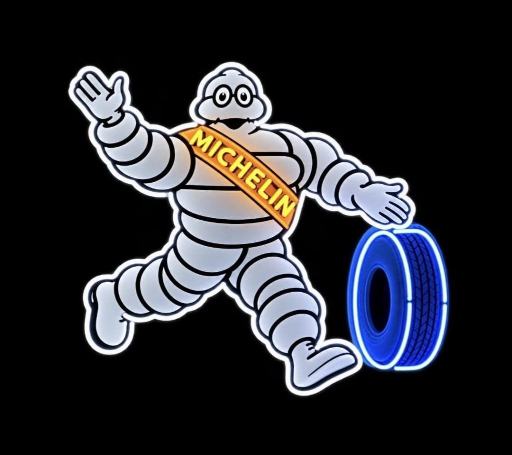 Michelin Bibendum XL neon en veel andere showroom USA neons, Enlèvement ou Envoi, Neuf, Table lumineuse ou lampe (néon)