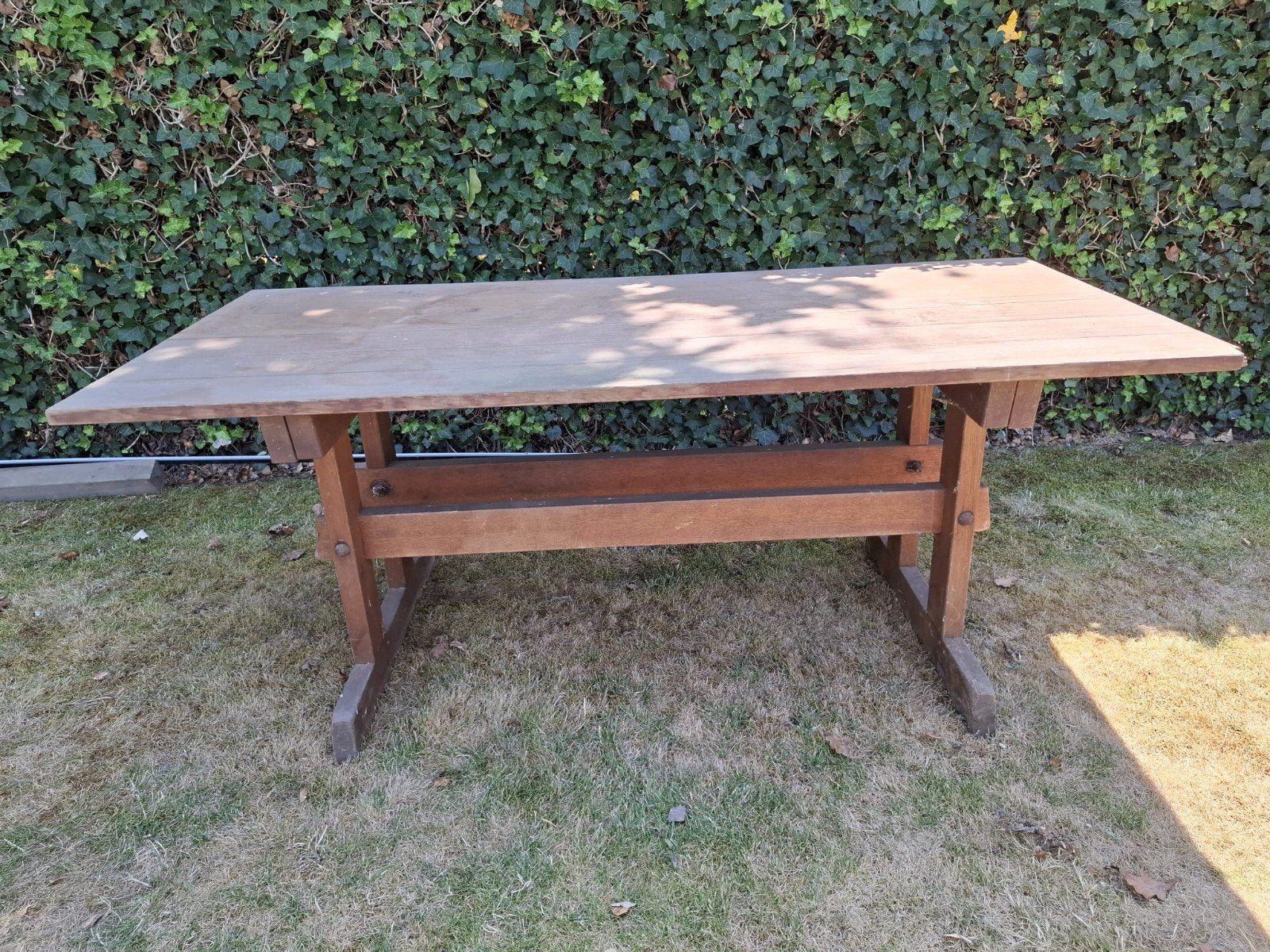 Stevige tuintafel - werkbank, Enlèvement, Utilisé, Rectangulaire, Bois