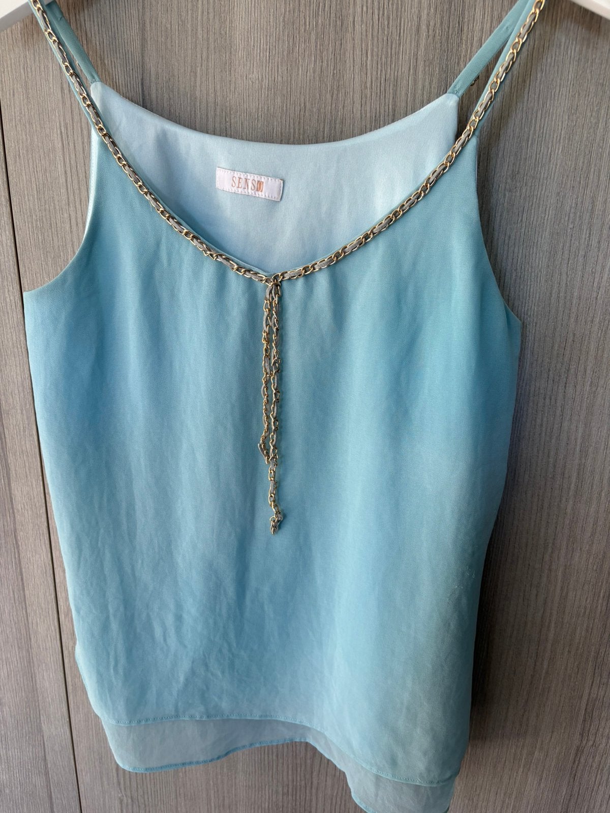 Zomertopje SENSO met mooi halsdetail, Kleding | Dames, Topjes, Verzenden, Zo goed als nieuw, Maat 38/40 (M)