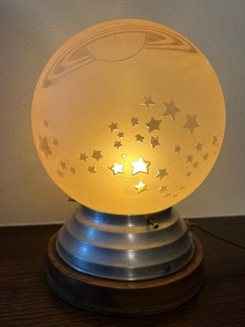 Lampe de table Art Déco française Deveau, corps célestes, Enlèvement