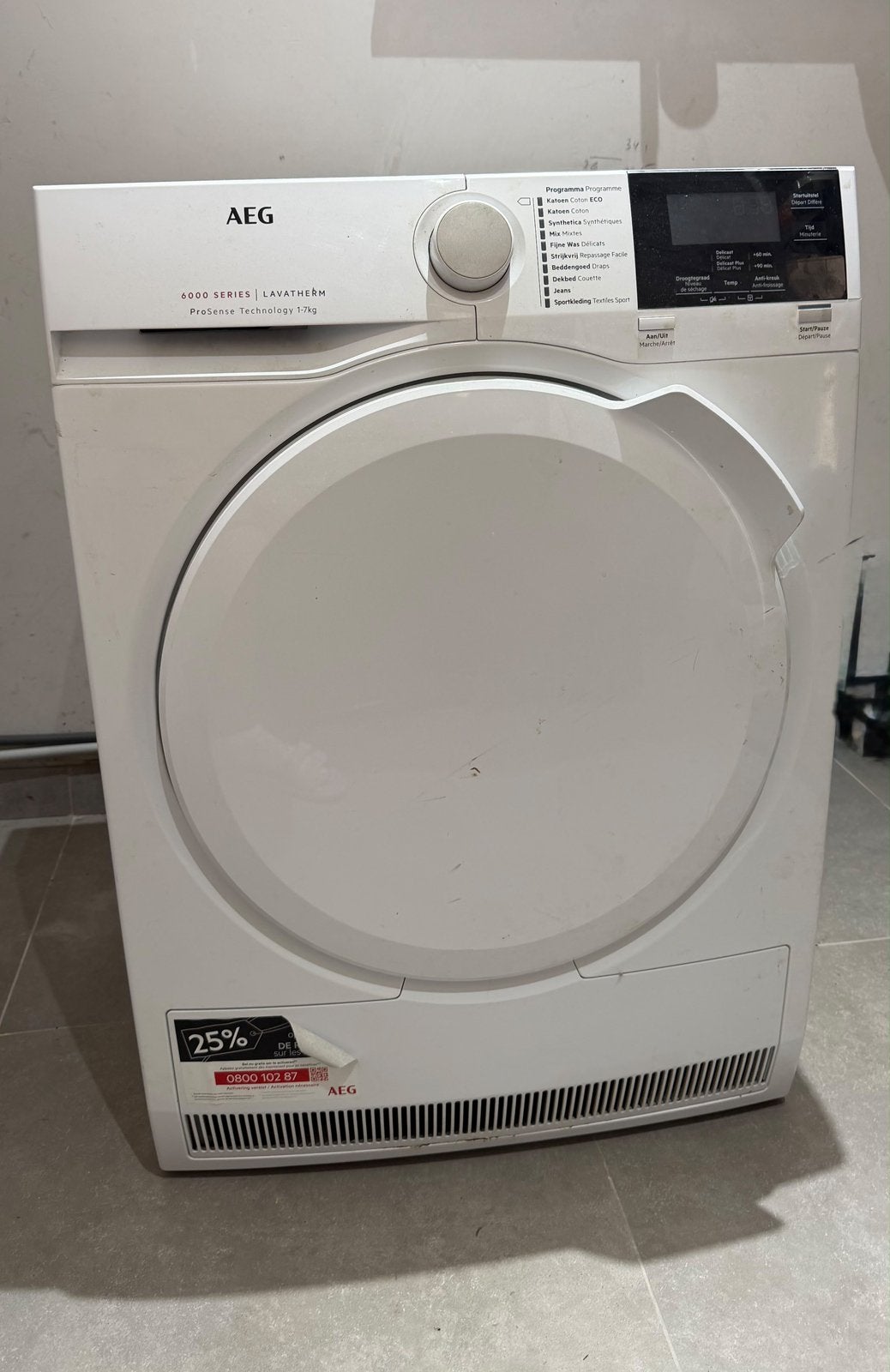 AEG Lavatherm 6000 Series – Warmtepompdroger 7 kg, Electroménager, 6 à 8 kg, Classe énergétique A ou plus économe, 85 à 90 cm