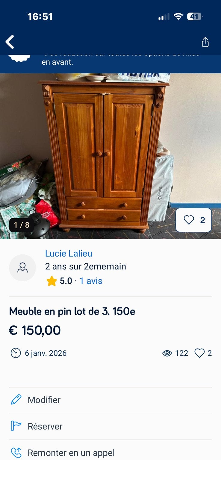 Lot de trois meubles en pin, Maison & Meubles, Armoires | Commodes, Enlèvement, Comme neuf, Pin