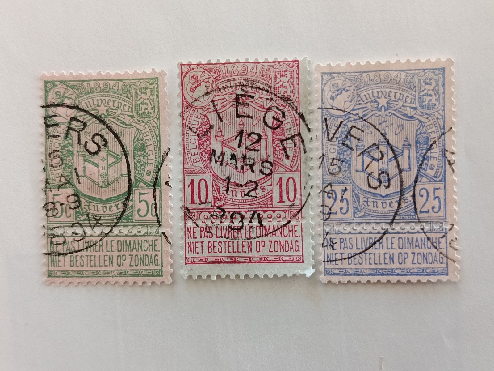 Belgische postzegels 1894., Ophalen of Verzenden