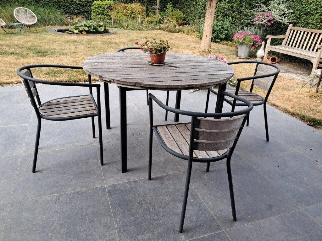 Table de jardin en teck, Jardin & Terrasse, Table à dinner, Salons de jardin, Utilisé, Enlèvement