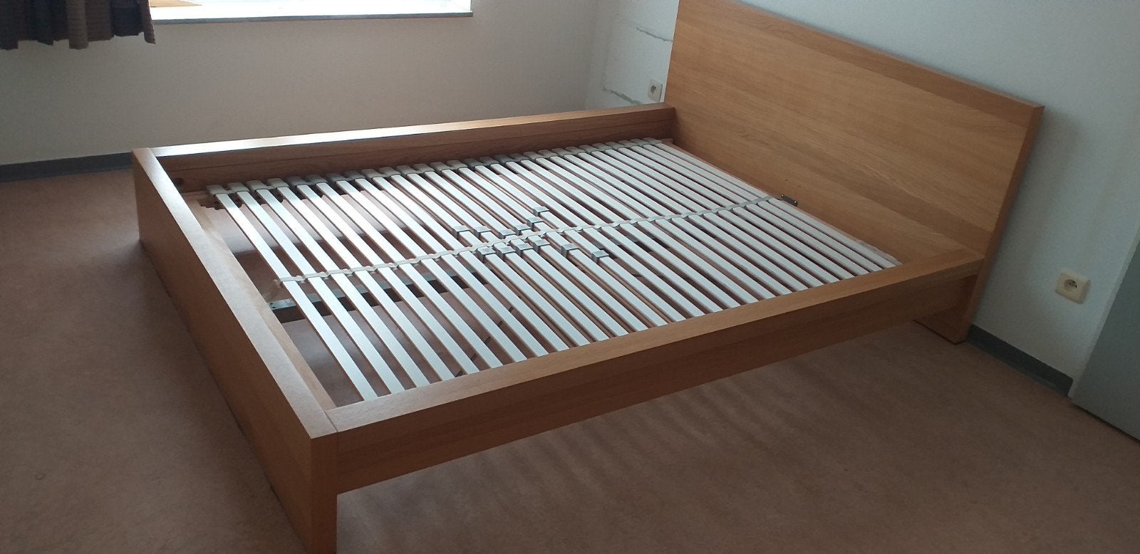 2 pers bed met verstelbare lattoflex. zeer stevig bed., Ophalen, Overige kleuren, Tweepersoons, Hout
